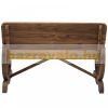 Garden bench garden furniture with armrests cart style design bench solid wood brown