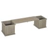 Garden bench with flower box 176x38x40 cm gray garden furniture, outdoor seating furniture