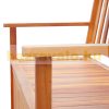 Garden bench wooden bench with storage outdoor furniture 120x60x87 cm brown color