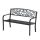 Garden bench outdoor seating furniture metal waterproof garden furniture with "Welcome" written backrest 127x60x87 cm black