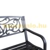 Garden bench outdoor seating furniture metal waterproof garden furniture with "Welcome" written backrest 127x60x87 cm black