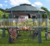 Round garden tent metal frame pre-assembled garden anthracite gray pavilion 350 cm diameter