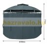 Round garden tent metal frame pre-assembled garden anthracite gray pavilion 350 cm diameter