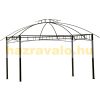 Beer tent, metal frame garden pavilion 360x300 cm with double roof and side wall beige-brown