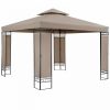 Garden pavilion beer tent in modern style, 3x3 meters in brown color