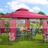 Garden pavilion beer tent in modern style, 3x3 meters in burgundy color
