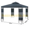 Garden gazebo beer tent in modern style can be assembled 3x3 meters in anthracite gray color