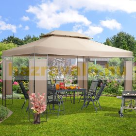   Rendezvénysátor luxus pavilon sörsátor modern stílusú szerelhető 300x400 cm barna színben