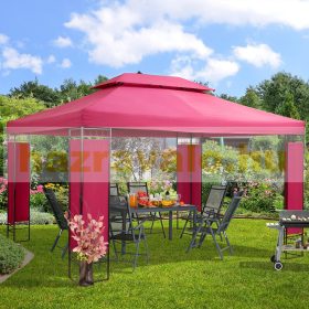   Rendezvénysátor luxus pavilon sörsátor modern stílusú szerelhető 300x400 cm bordó színben
