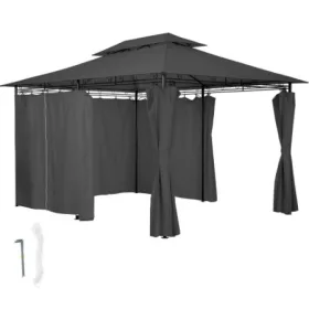   Sörsátor modern stílusú szerelhető 3X4m kerti pavilon fekete színben pergola