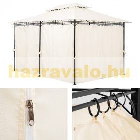   Sörsátor modern stílusú szerelhető 3X4m kerti pavilon fekete színben pergola