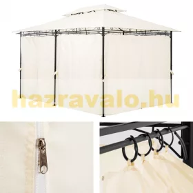   Sörsátor modern stílusú szerelhető 3X4m kerti pavilon fekete színben pergola