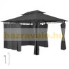Sörsátor modern stílusú szerelhető 3X4m kerti pavilon fekete színben pergola
