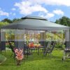 Garden gazebo beer tent in modern style can be assembled 3x4 meters in anthracite gray color