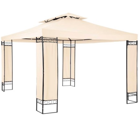 Kerti pavilon sörsátor modern stílusú szerelhető 3,9X2,9m tört fehér pergola