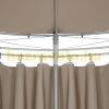 Round garden tent metal frame pre-assembled garden brown taupe pavilion 350 cm lake color