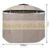 Round garden tent metal frame pre-assembled garden brown taupe pavilion 350 cm lake color