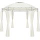 Kerek kerti sátor fémvázas szerelhető kerti törtfehér pavilon 350 cm átmérő