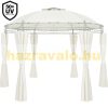 Round garden tent metal frame assembled garden gazebo off-white 350 cm diameter