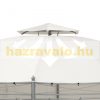 Round garden tent metal frame assembled garden gazebo off-white 350 cm diameter
