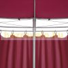 Round garden tent with metal frame, burgundy gazebo, 350 cm diameter