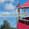 Round garden tent with metal frame, burgundy gazebo, 350 cm diameter