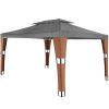 Rattan-style sun protection tent assembled garden gazebo 3x4 m beer tent in anthracite-brown color