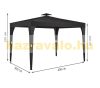 Rattan-style sun protection tent assembled garden pavilion 3x4 meter beer tent in black-anthracite color 