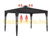 Rattan-style sun protection tent assembled garden pavilion 3x4 meter beer tent in black-anthracite color 