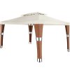 Rattan-style sun protection tent assembled garden pavilion 3X4 m beer tent in brown-cream color