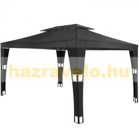   Rattan stílusú napvédő sátor szerelhető kerti pavilon 3X4 m sörsátor barna-krém színben