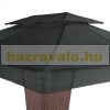 Rattan-style sun protection tent assembled garden pavilion 3X4 m beer tent in brown-cream color
