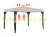Rattan-style sun protection tent can be assembled garden pavilion 3x4 meter beer tent in black and cream color