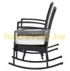 Garden rattan seating set of 3 parts with 2 rocking chairs and 1 metal table 