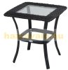 Garden rattan seating set of 3 parts with 2 rocking chairs and 1 metal table 