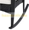 Garden rattan seating set of 3 parts with 2 rocking chairs and 1 metal table 