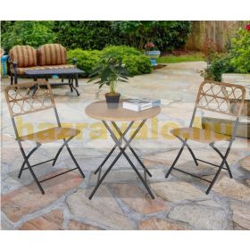 Kerti rattan ülőgarnitúra szett 3 részes összecsukható