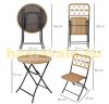 Garden rattan sofa set 3-part foldable