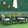 Polirattan sofa set garden set garden set with cushions in gray color 