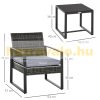 Polirattan sofa set garden set garden set with cushions in gray color 