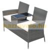 Polirattan kerti ülőgarnitúra kerti bútor szett 133x63x84 cm acél szürke színben 