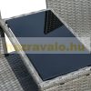 Polirattan kerti ülőgarnitúra kerti bútor szett 133x63x84 cm acél szürke színben 