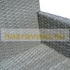 Polirattan kerti ülőgarnitúra kerti bútor szett 133x63x84 cm acél szürke színben 