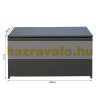 Garden storage plastic garden box in artificial rattan 118x54x59 cm with powder-coated metal frame