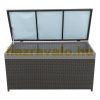 Garden storage plastic garden box in artificial rattan 118x54x59 cm with powder-coated metal frame