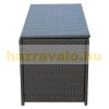 Garden storage plastic garden box in artificial rattan 118x54x59 cm with powder-coated metal frame