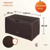 Kerti tároló láda 310 L fonott hatású, vízálló, barna kültéri tároló láda