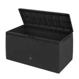   Kerti tárolóláda 290 literes antracit színű kültéri tároló kerekekkel, időjárásálló