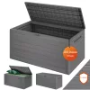 Kültéri tároló box 280 literes kerti tárolóláda szürke fahatású vízálló kivitel