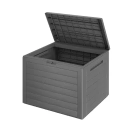   Kerti tároló láda 190 literes fa hatású szürke vízálló kültéri tároló doboz